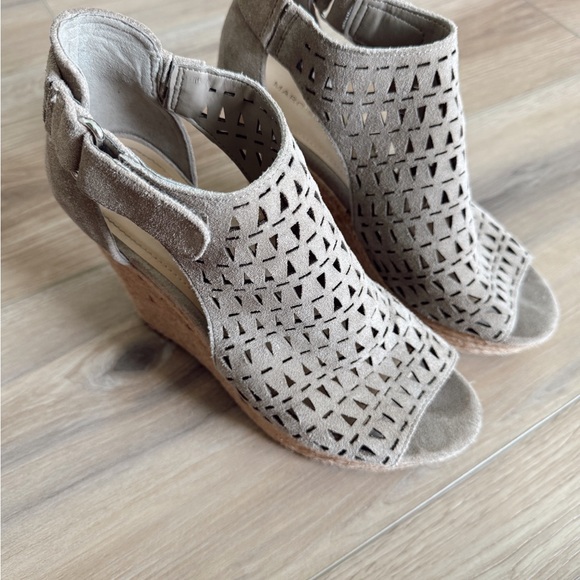 Marc Fisher Taupe Suede Wedges - Picture 2 of 7